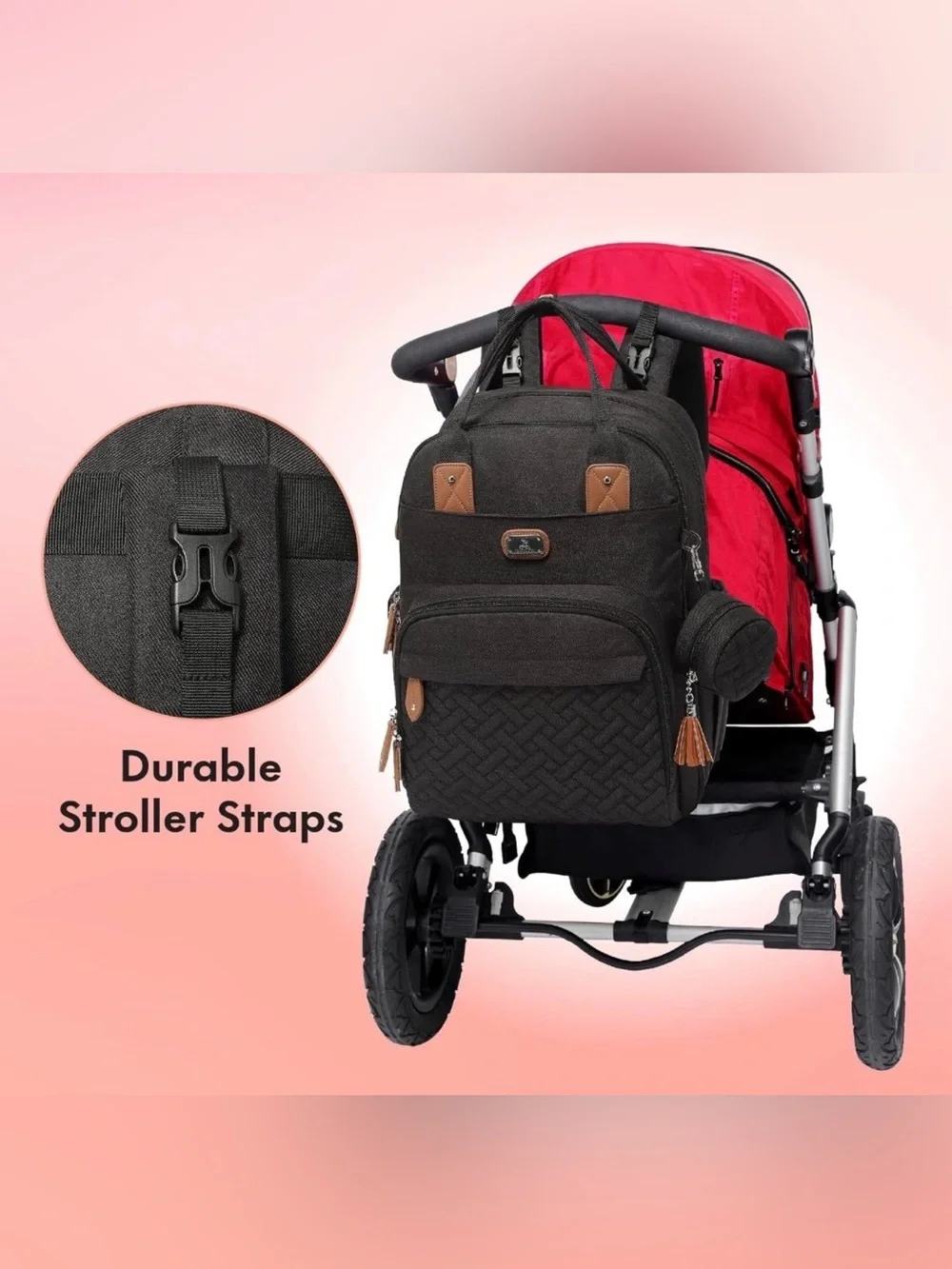 Large Diaper Backpack with Changing Pad & Accessories — Brand New